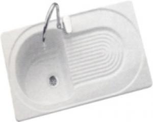 FREGADERO DE GRES CERAMICO DE 1 POZA Y 1 ESCURRIDOR 86X50